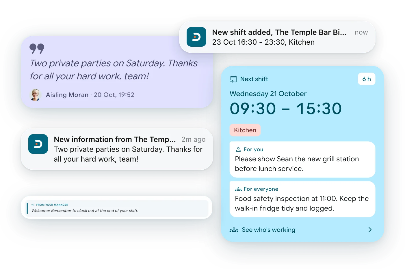 messages and push notifications