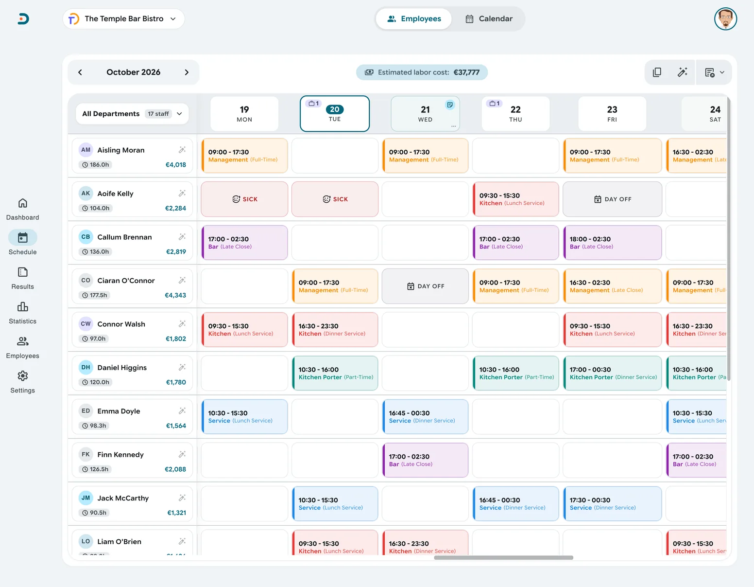 dallero schedule